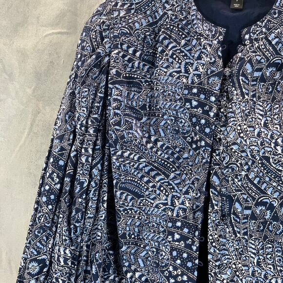 INC INTERNATIONAL CONCEPTS Women's Navy Paisley-Print Button-Up Top SZ S - Picture 3 of 10